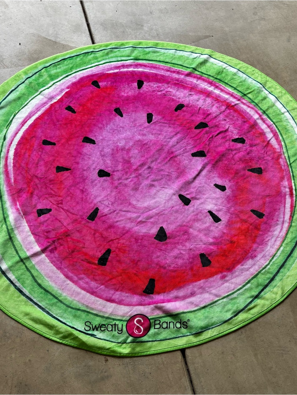 Sweaty Bands Watermelon Round Towel - Watermelon design 60” in diameter